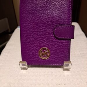 Michael Kors Vibrant Purple Wallet with Gold Logo